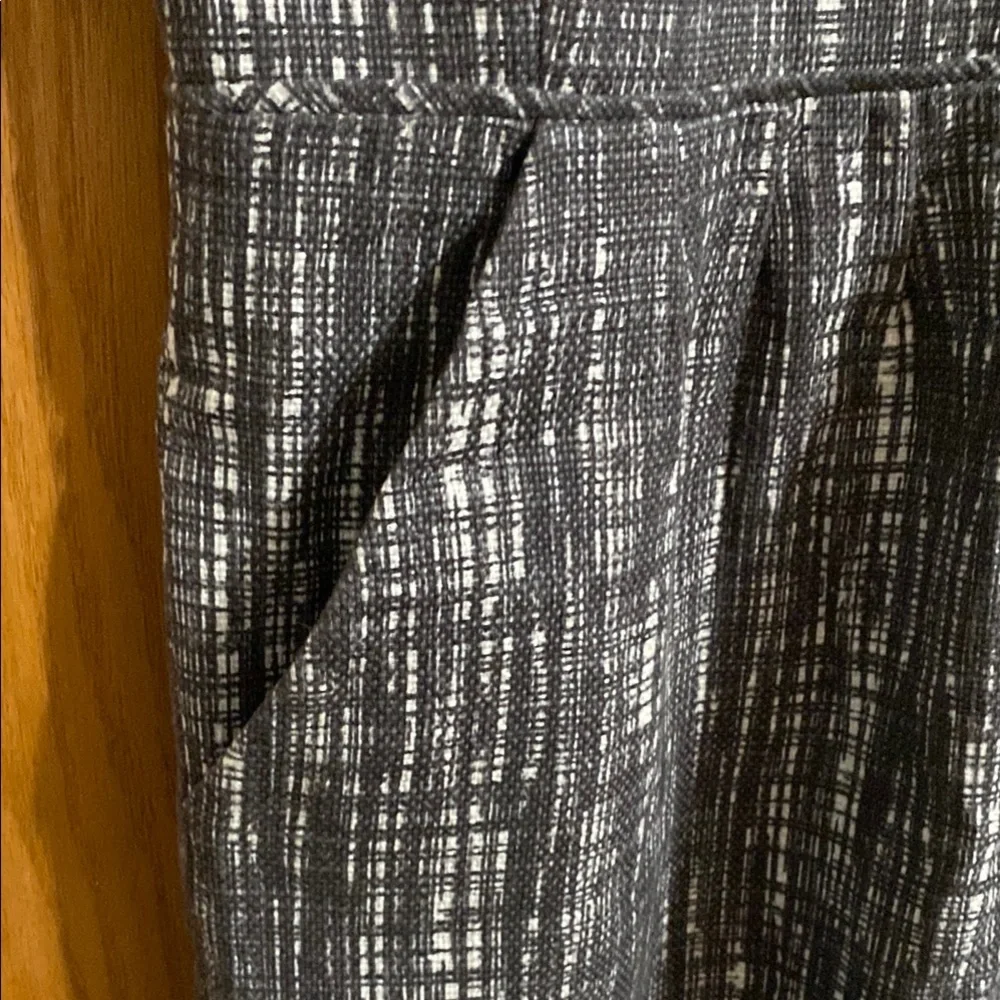 J. Crew Gray and White Sleeveless Sheath Dress